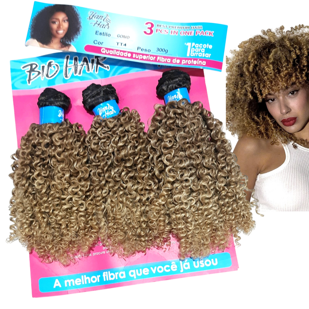 Cabelo Goivo Bundles Fibra De Proteína 3 Telas 300g tons TT4 LOIRO RAIZ ESFUMADA , preto, mel, Vinho em Oferta na Shopee