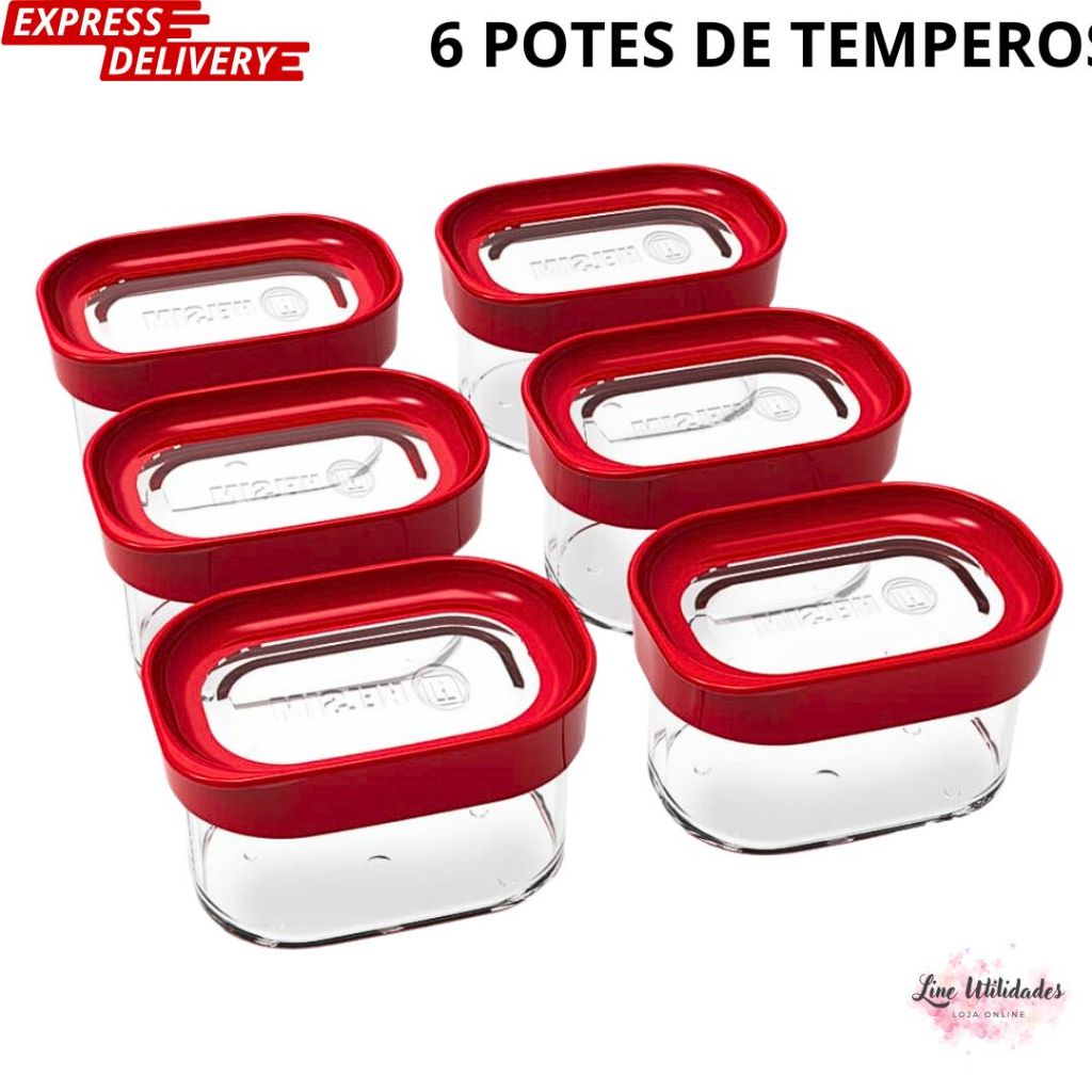 6 POTES DE TEMPEROS - ALHO EM PÓ, ORÉGANO, ALECRIM, PIMENTA, CRAVO, PÁPRICA, COMINHO E MUITO MAIS