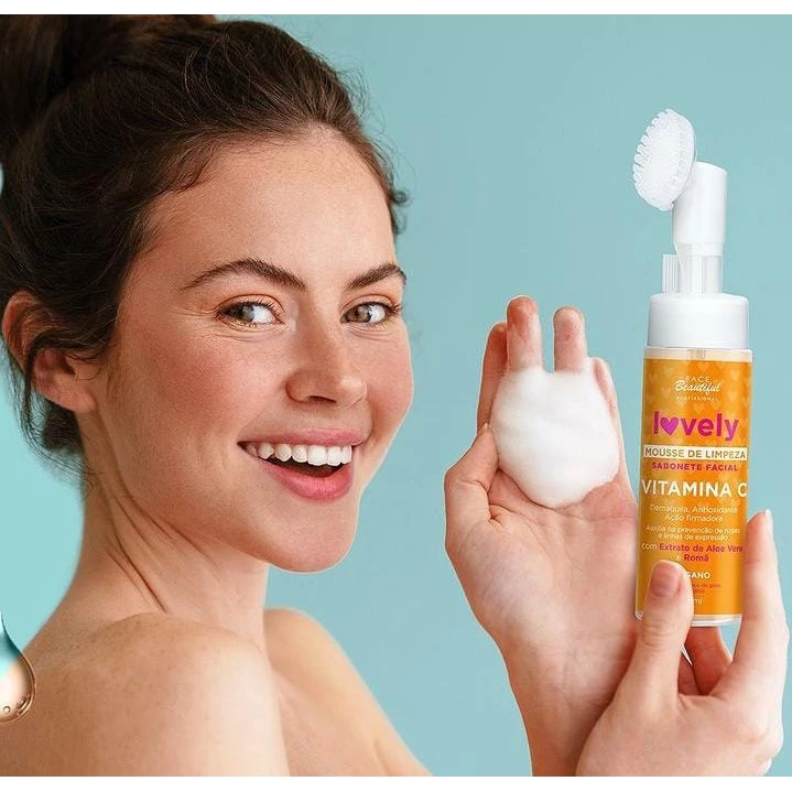 Sabonete Facial Mousse Espuma De Limpeza Lovely Vitamina C