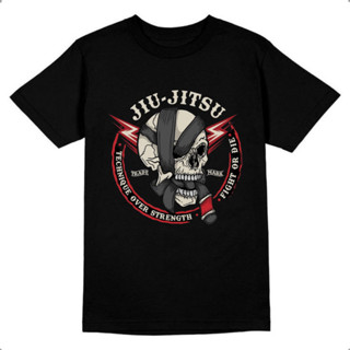 Camiseta Jiu-Jitsu Caveira Com Faixa Lutador Streetwear 100% Algodão em Oferta na Shopee