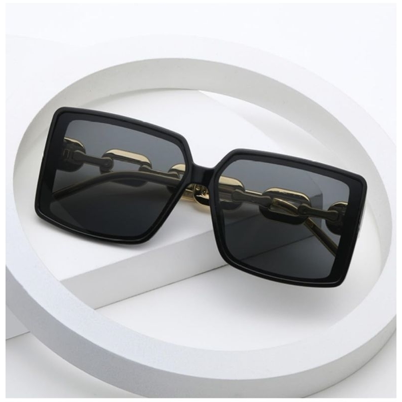 Óculos de Sol Olho de Gato Vintage Oversized Óculos de Sol Quadrado Feminino Óculos De Sol Moda Preto