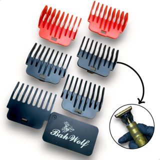 Kit 6 Pentes para maquina dragão T9 buda vintage barba pezinho disfarce cabeleleiro 1.5/2/3/4/6/9/mm em Oferta na Shopee