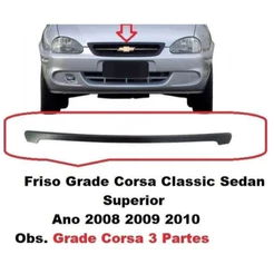 Friso Superior Grade Diant Chevrolet Corsa Classic 2001/2008 Chevrolet Preto