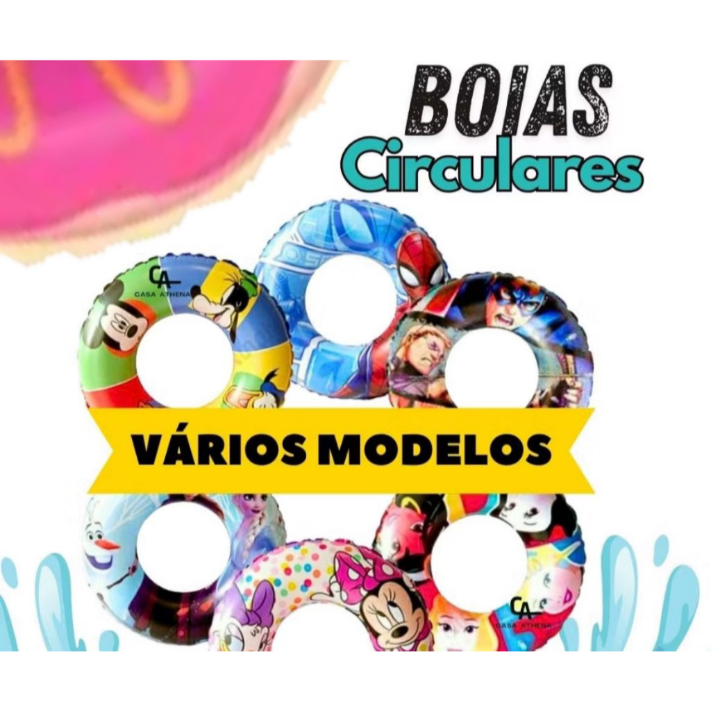 Boia Redondas infantil Inflável Brinquedo Piscina Praia Lago 54cm