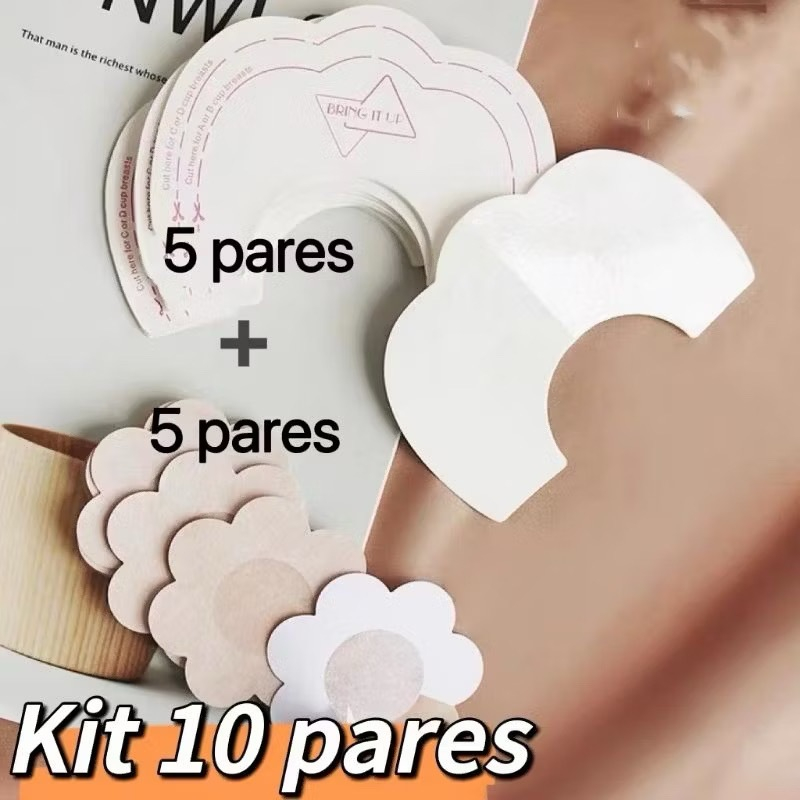 Kit 10 Tapa-Seios Invisível Adesivo Protetor + 10 Adesivos Levanta Seios em Oferta na Shopee