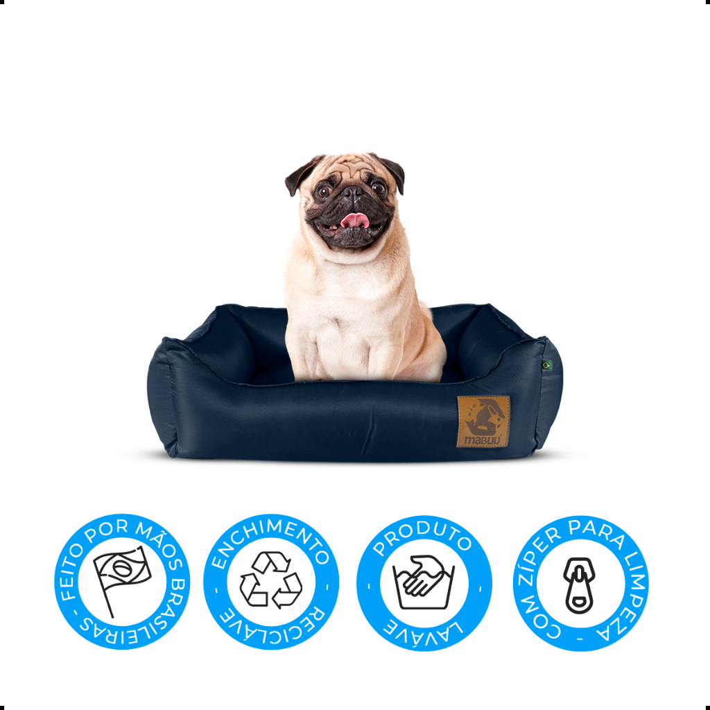 Cama Cachorro Mabuu Pet Caminha Basic Simples Tamanho 3 Azul Marinho Para Filhotes Resistente