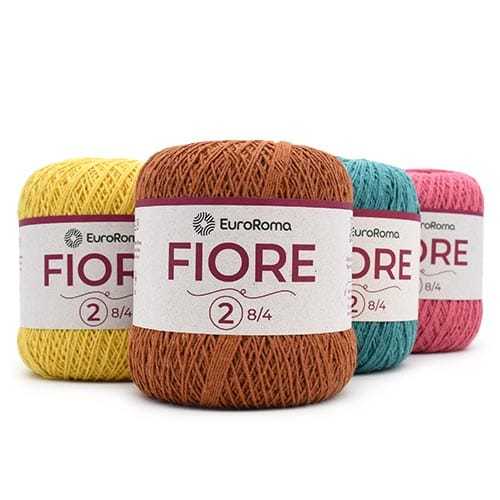Linha Fiore EuroRoma 8/4, Cores 150g (mesma expessura Anne) n° 2 - 500m; Amigurumi/Crochê/Tricô