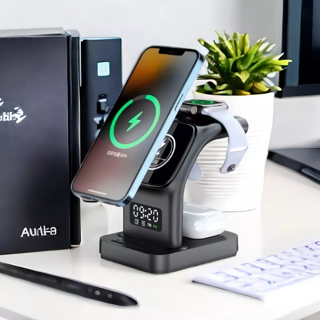 H'maston YD-31 Carregador Wireless Carregador Sem Fio 5 Em 1  por indução Carregador Sem Fio 15W - detalhe