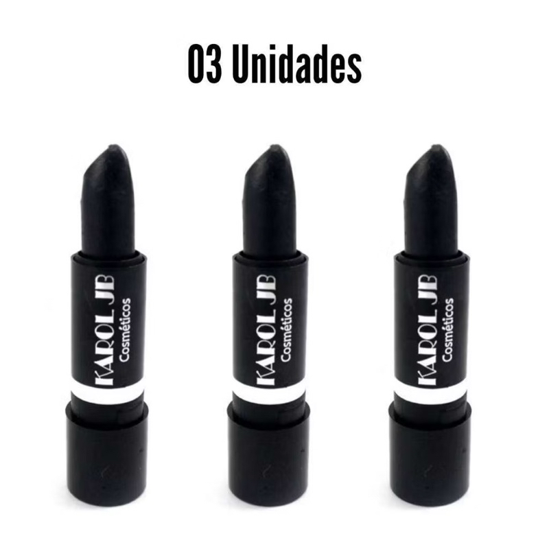 Batom Preto para Halloween no labial ou rosto 3,5g