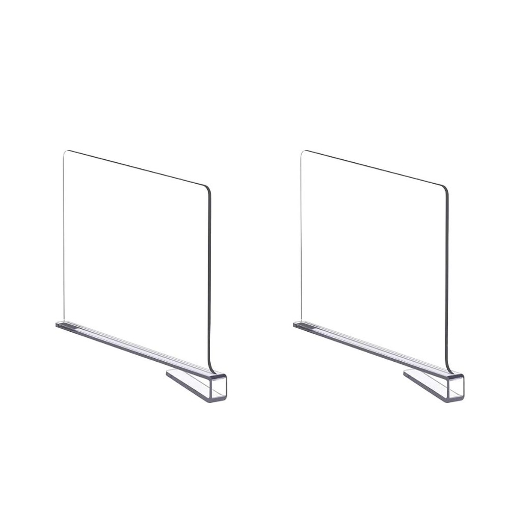 2x Divisores de prateleiras em acrílico Divisores de prateleiras transparentes para organização de armários em Oferta na Shopee