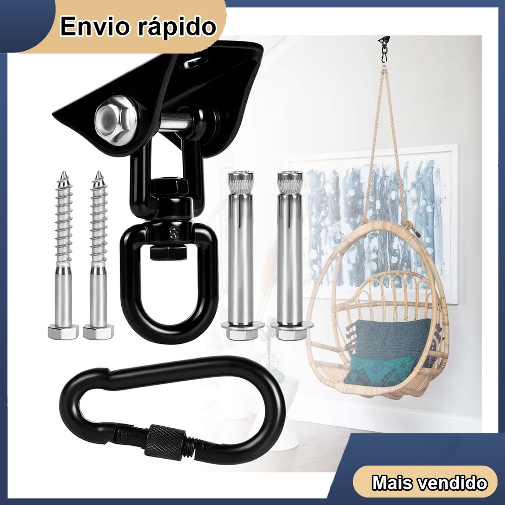 Kit de ganchos para pendurar redes em aço inoxidável para serviço pesado Hardware de suporte de cadeira de balanço