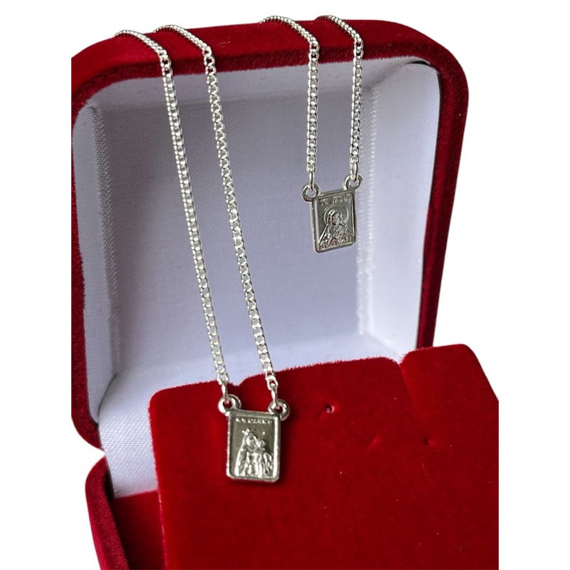 Escapulário fixo 70cm sagrado coração de Jesus grumet prata pura 925 em Oferta na Shopee