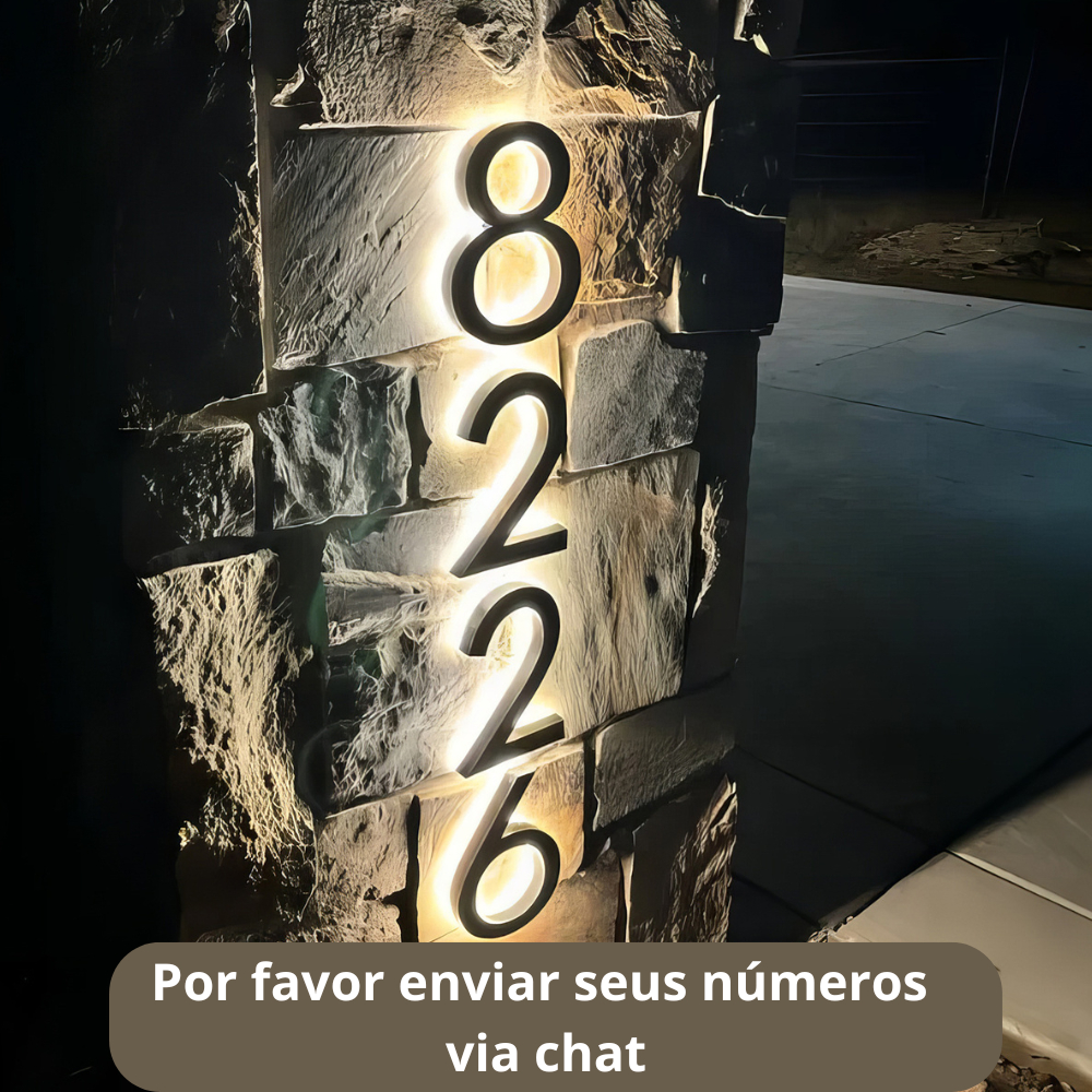 NÚMEROS PARA CASA, RESIDÊNCIA, 30CM COM LED, IDENTIFICAÇÃO PARA CASA, NÚMERO RESIDENCIAL.
