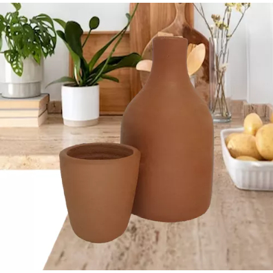 kIT Moringa De Barro Mini Jarra Garrafa Agua Talha Kit Com Copo EM CERAMICA DE ALTA QUALIDADE