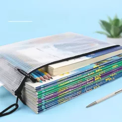 Kit 6 Envelope com Ziper PVC Grande Pequeno Envelope P/ Dinheiro Documentos Livros Pasta A4/A5/A6/B4