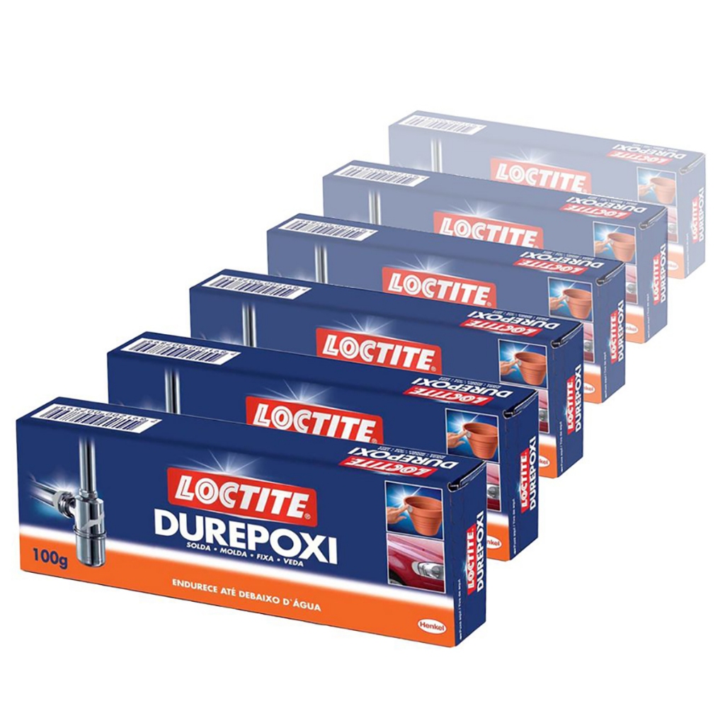 Caixa 12 unid Durepoxi Cinza Medio Loctite 100g Henkel em Oferta na Shopee