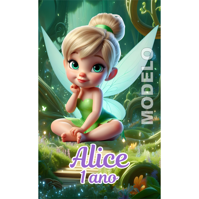 15 Adesivos Tubete Tinker Bell Sininho - Tag - Etiqueta Personalizada