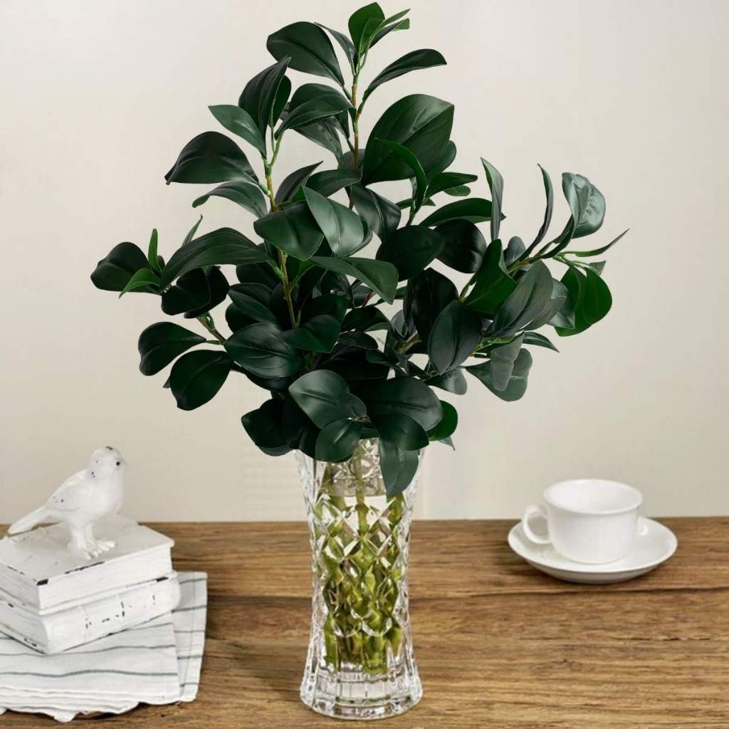 Planta Artificial Galho de Peperômia Premium Material Revestido em Silicone Lindo Para Arranjos