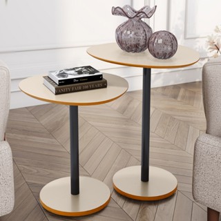 Kit 2 Mesa Lateral Orgânica de Canto Design Monopé Mesa de Apoio Vitta Decoração - LH Móve...