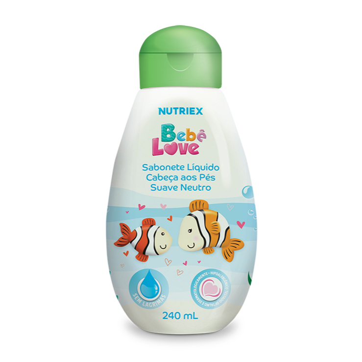 Sabonete Liquido Infantil Cabeça aos Pés Suave Bebe Love 240ml Nutriex