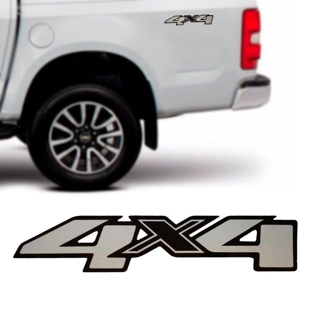EMBLEMA (4X4) GM S10/ BLAZER 13/19 ADESIVO ACO ESCOVADO