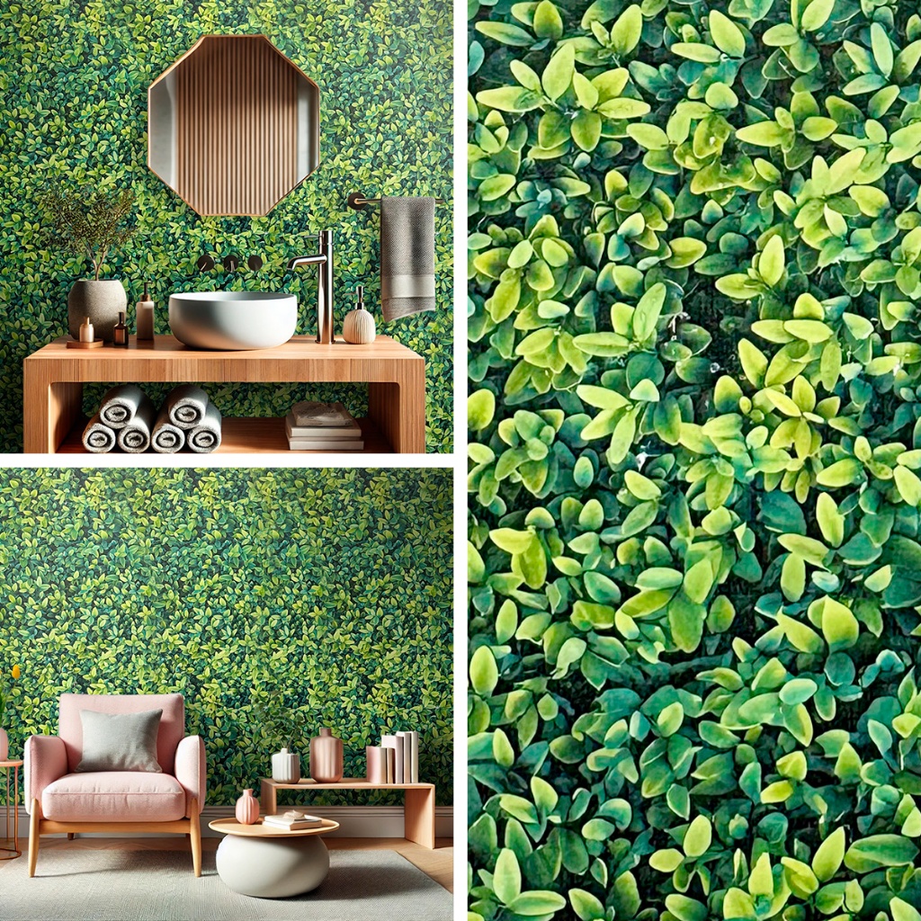 Papel de Parede Jardim Vertical Adesivo - Auto Adesivo quarto sala Decorativo Decoração