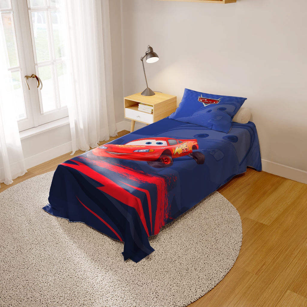 Jogo De Cama Infantil 2 Peças Lençol e Fronha Kids Carros