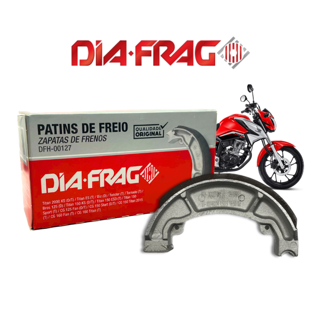 Patins de Freio Diafrag Titan 150 / Titan 2000 / Twister / Bros 125