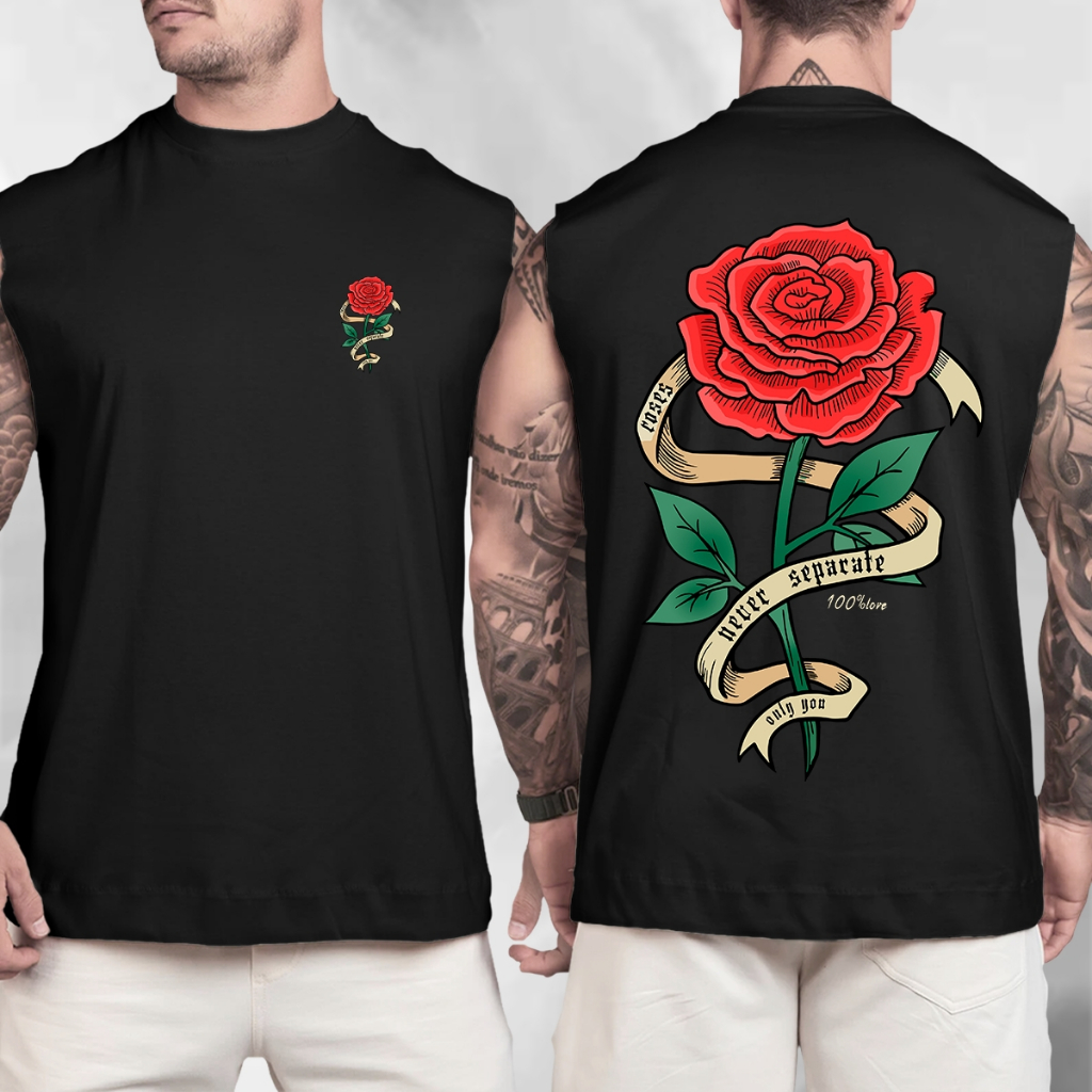 Camiseta Regata Machão Oversized Streetwear Roses Only You em Algodão em Oferta na Shopee