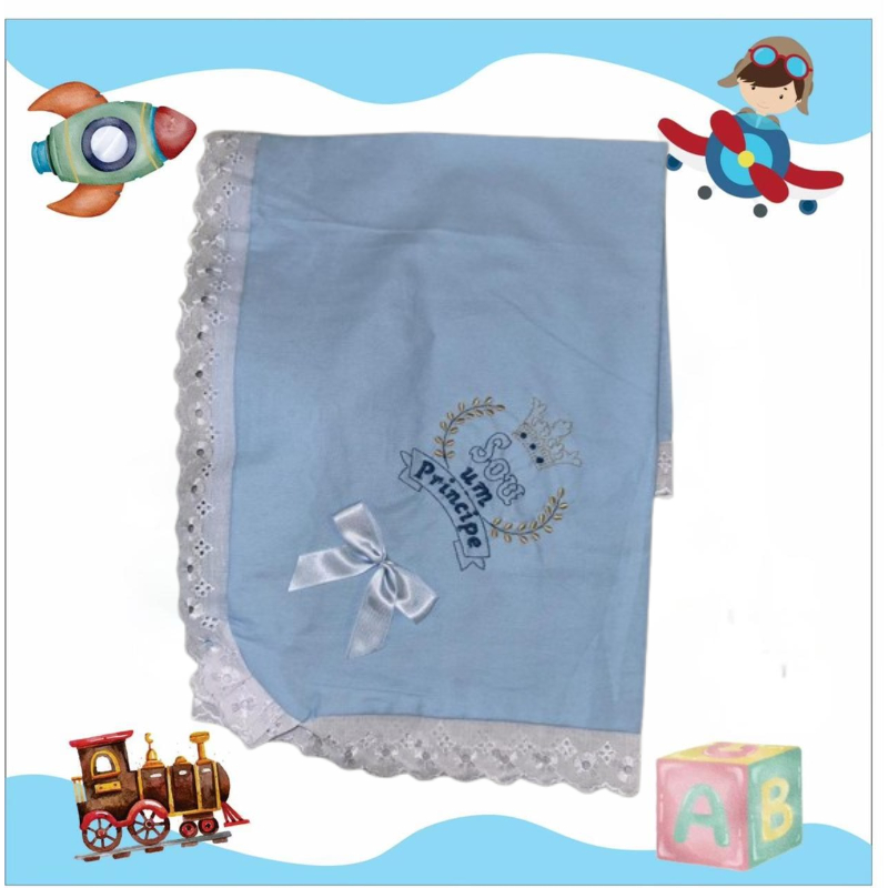 Manta de Bebê Bordada 70x70 tecido hipoalergênico 100% algodão. em Oferta na Shopee