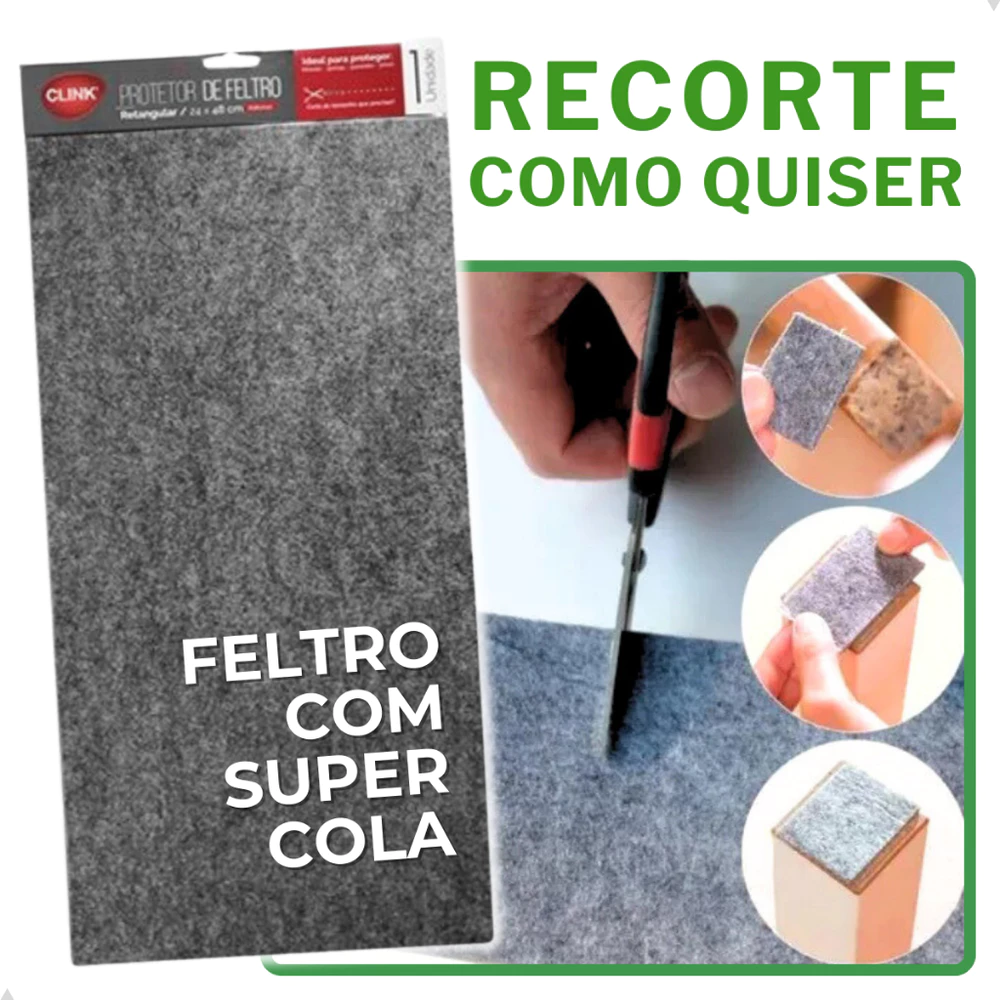 Feltro Adesivo Para Pés Sofá Mesa Cadeira Móveis Placa Super Aderente Protetor Piso Espesso