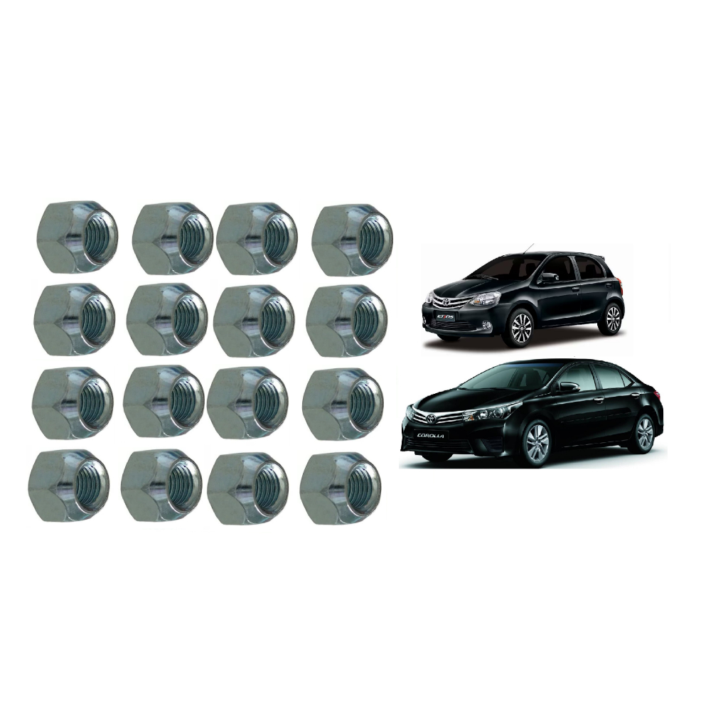 16 Porcas De Roda Toyota Etios ,Corolla, Filder, Etios Chave 21mm