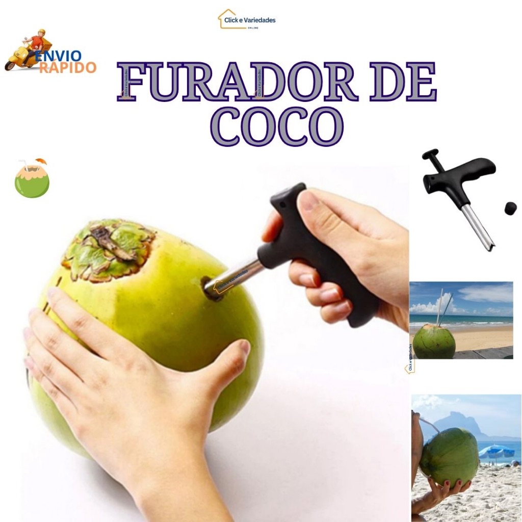 FURADOR DE COCO - ABRIDOR DE COCO