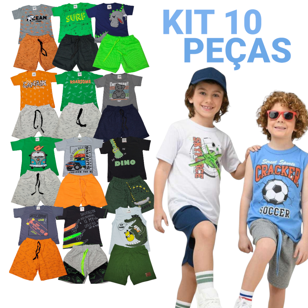 Conjunto Infantil Masculino Camiseta e Short Algodão Confortável e Estiloso