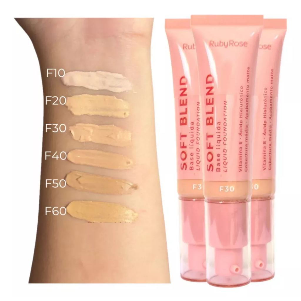 Base De Maquiagem Líquida LINHA ROSA Ruby Rose Soft Blend Tom F40