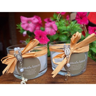 kit 02 velas católica religião oração perfume rosas  + mini terço presente promoção em Oferta na Shopee