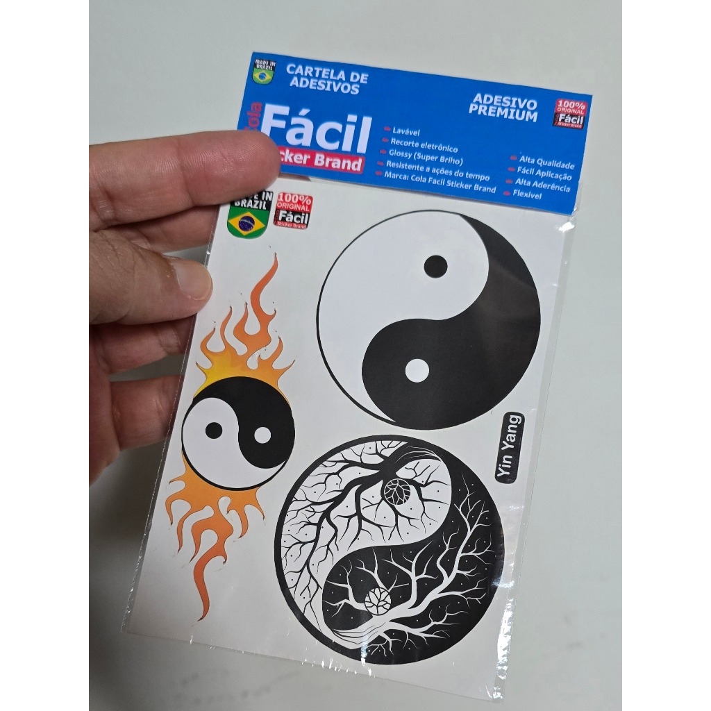 ADESIVOS YIN YANG COM 3 ADESIVOS DE ALTÍSSIMA QUALIDADE A PROVA D'ÁGUA