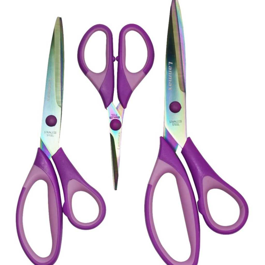 KIT 3 TESOURAS TITANIUM PROFISSIONAL LANMAX em Oferta na Shopee