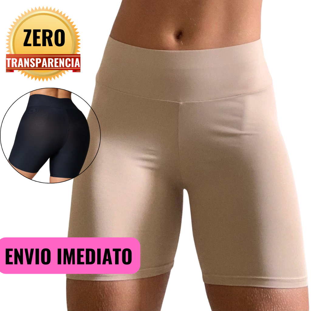 Kit 2 Short Segunda Pele Duplo Feminino Modelador Anagua Calcinha Cós Alto Cinta Segura Barriga