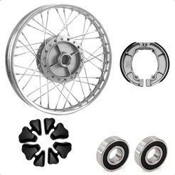 Roda Traseira Completa + Lona Freio + Rolamento + Bucha Coroa + Raio 4mm - Titan Fan 150 160 Start