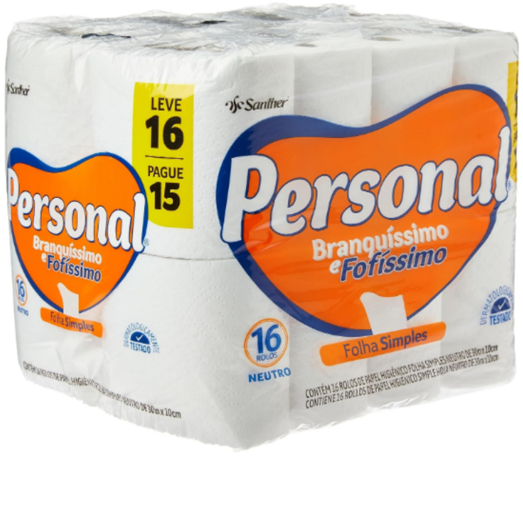 Papel Higiênico Folha Simples Personal Pacote Com 16 ou 32 Rolos 30mx10cm