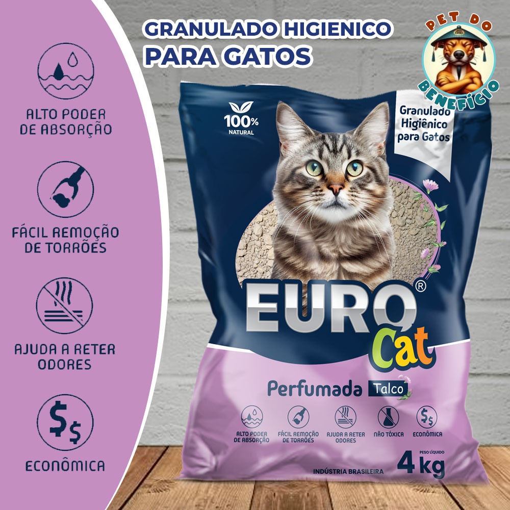 Areia Sanitária Higiênica Gato Eurocat Absorção Premium Perfumada em Oferta na Shopee