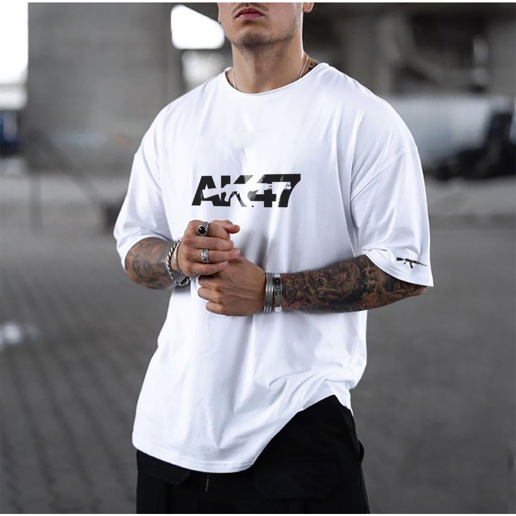 Camiseta Streetwear Masculino Oversized Estampada Academia Musculação Treino Algodão Premium