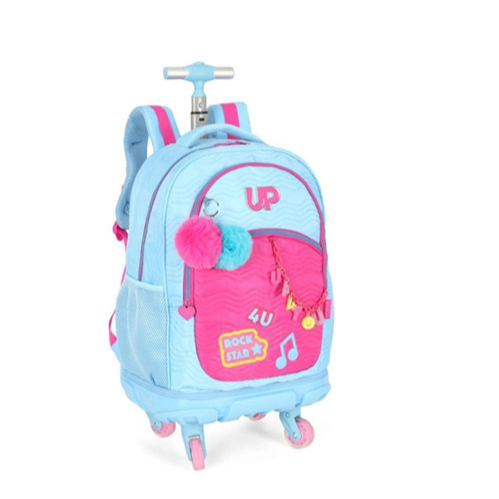 Mochila Carrinho Rodinhas 360 Led Up4You Porta Laptop