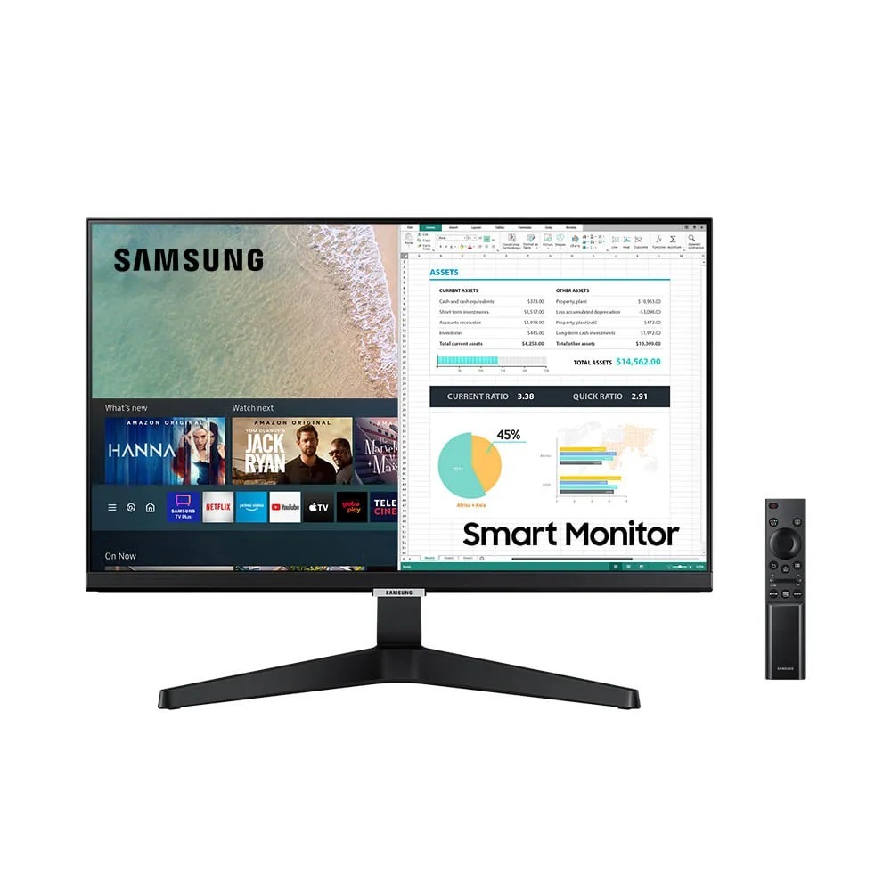 Monitor Smart Tv Samsung 27 Comando Voz Wifi Bt Usb Full Hd Entradas / Saídas HDMI, USB, USB Tipo-C