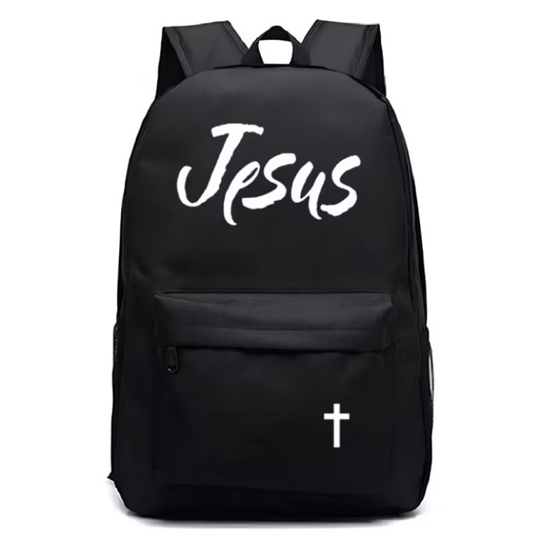 Bolsa Unissex Estampada Jesus Ótima Qualidade Escola Passeio Academia em Oferta na Shopee