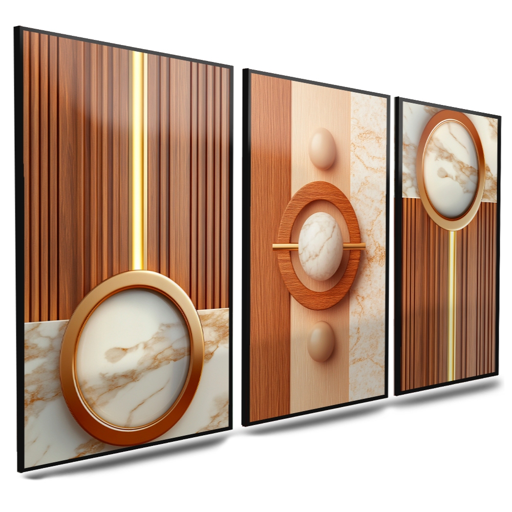 Quadro decorativo abstrato geométrico linhas formas madeira para sala quarto cozinha resta...