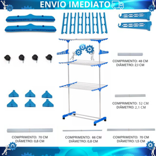 Peças de Reposição para Varal de Chão de 3 andares Dobrável em Oferta na Shopee