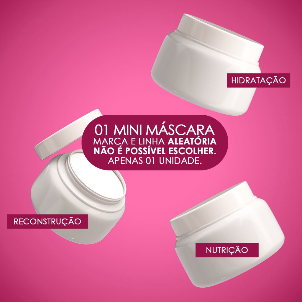 01 Mini Máscara Capilar - Mini Tratamento de Hidratação/Nutrição ou Reconstrução - 01 Unidade Aleatória