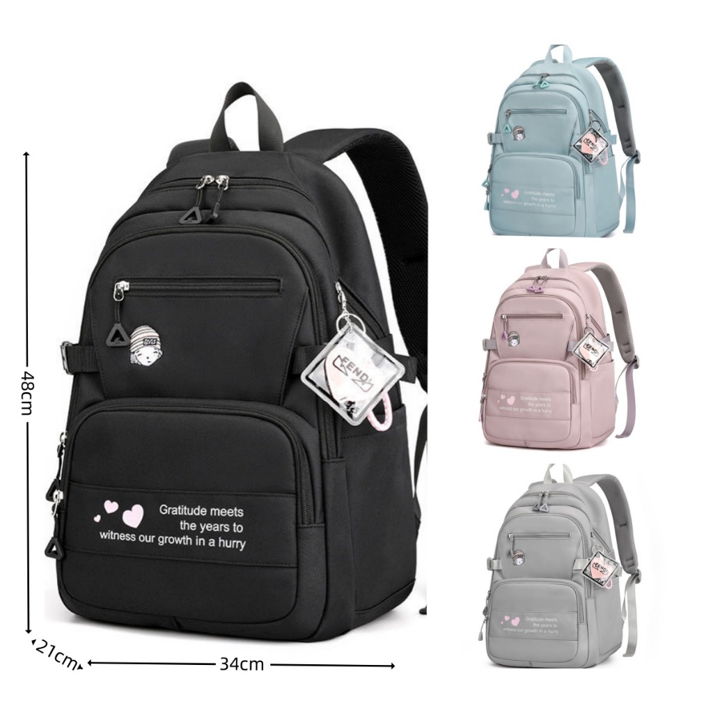 Mochila Feminina espaçosa de grande capacidade resistente nylon e leve mochila escolar elegante para viagens e uso diá